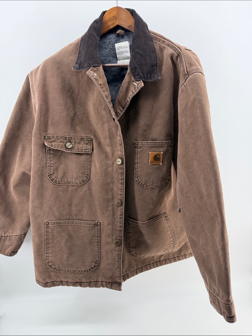 Vintage Carhartt C02 CHT Blanket-Lined Chore Coat XL Made in USA